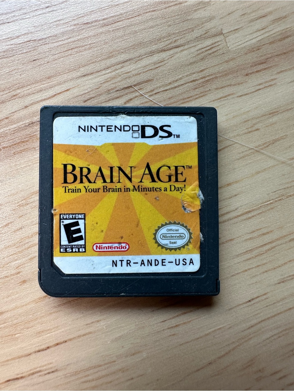 Nintendo DS Brain Age Game Card - Yellow and Black